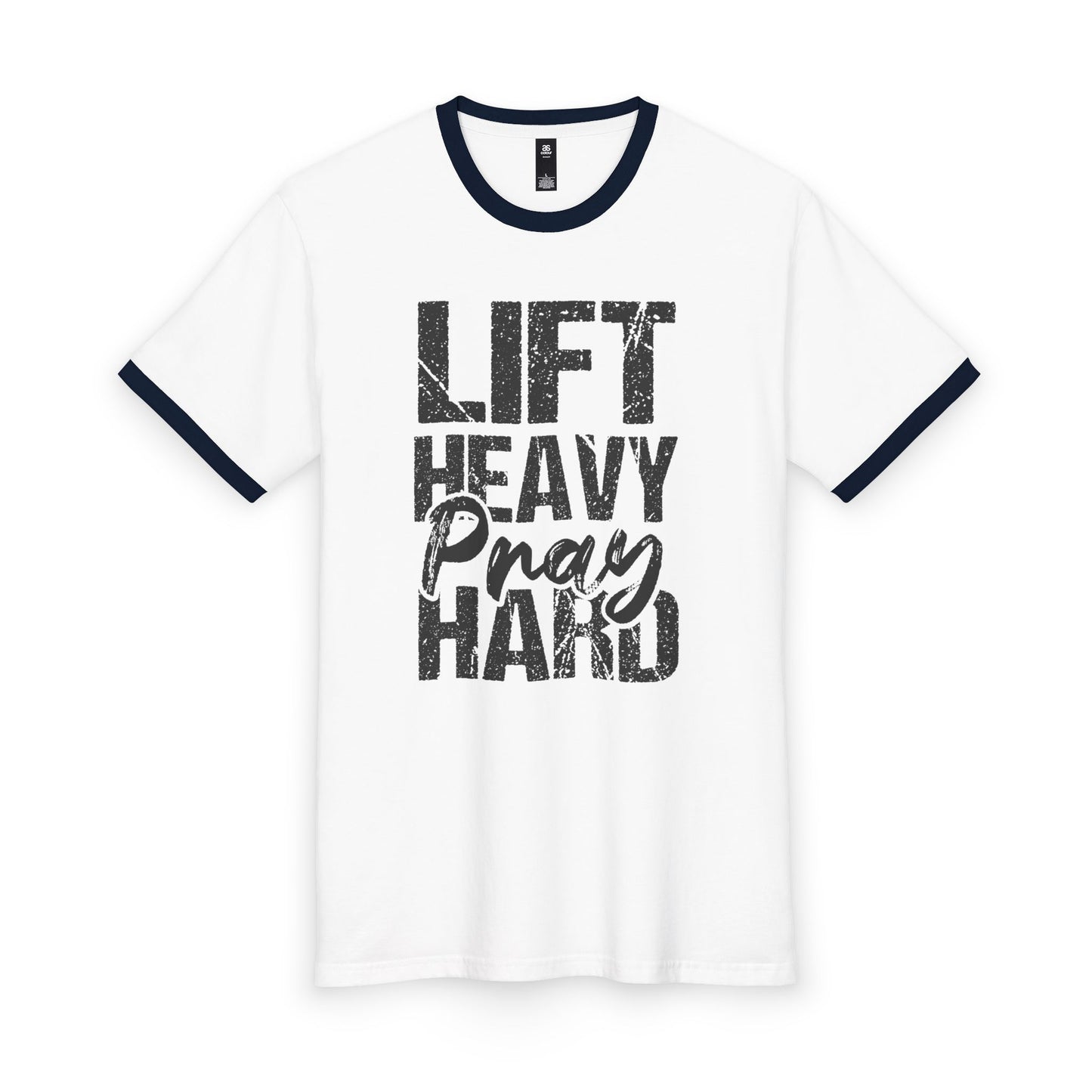 LIFT HEAVY PRAY HARD Ringer Tee
